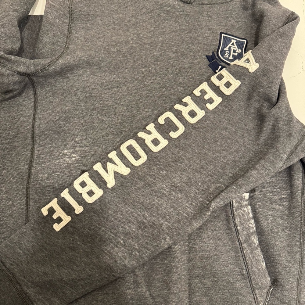 Abercrombie & Fitch Y2K Grunge Muscle Hoodie Distressed Faded XL - Picture 6 of 14
